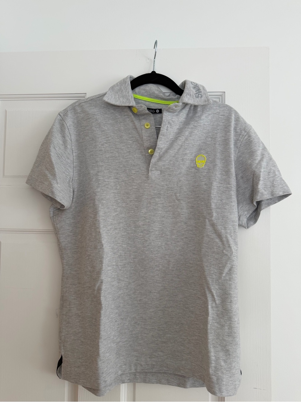 Men's SWAG Grey Polo Shirt with Neon Accents